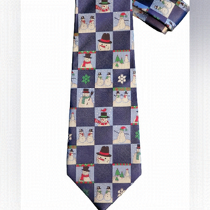 St Nichs tie shop snowman blue ties